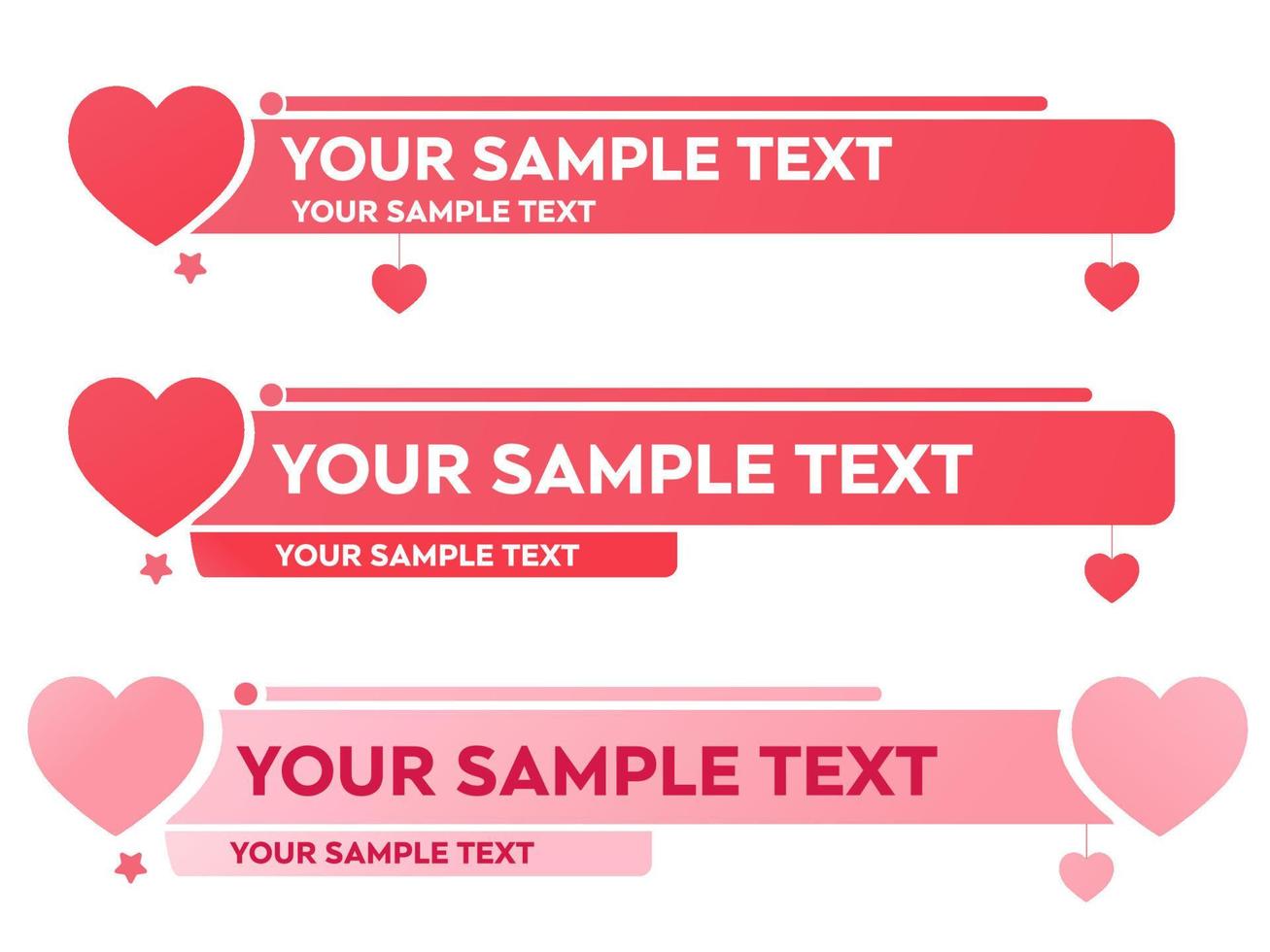 Valentines day lowerthird banner Heart news text headline vector. vector