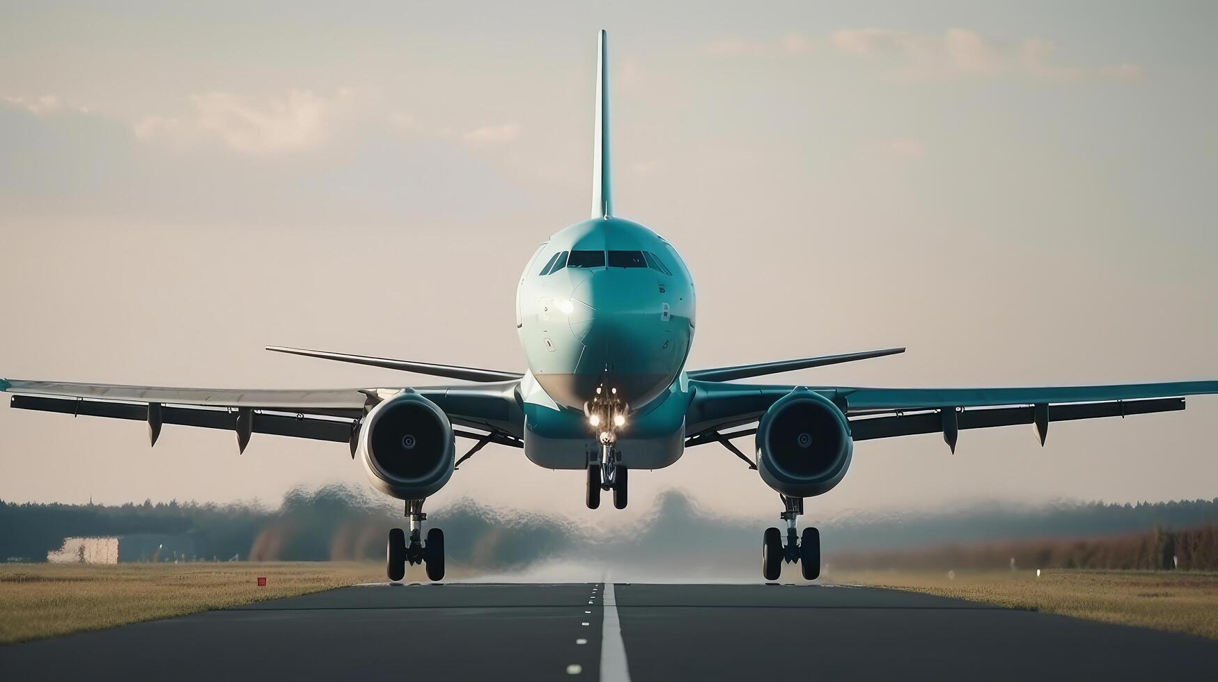 Plane on the runway. Illustration photo