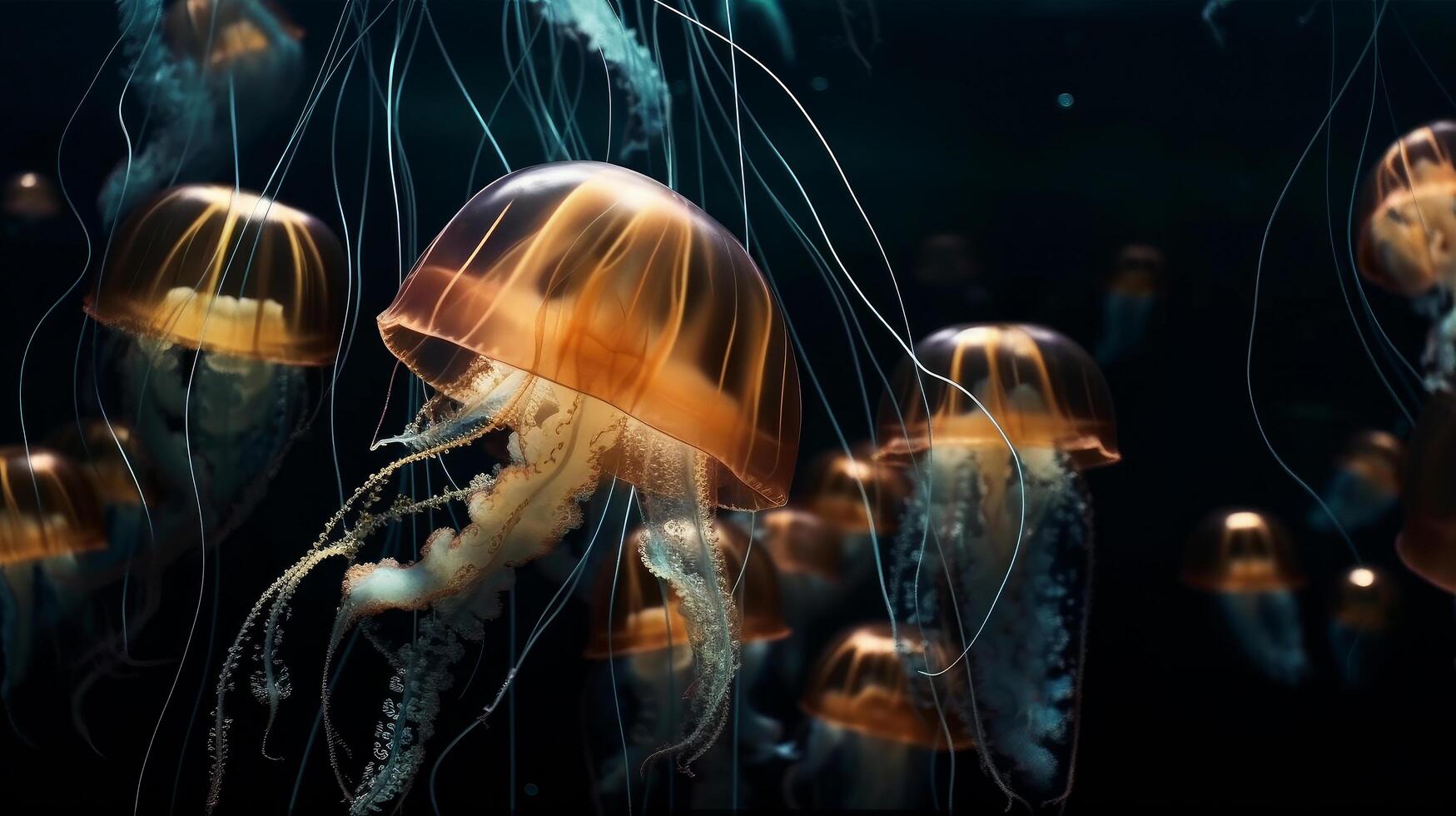 Natural Jellyfish background. Illustration photo