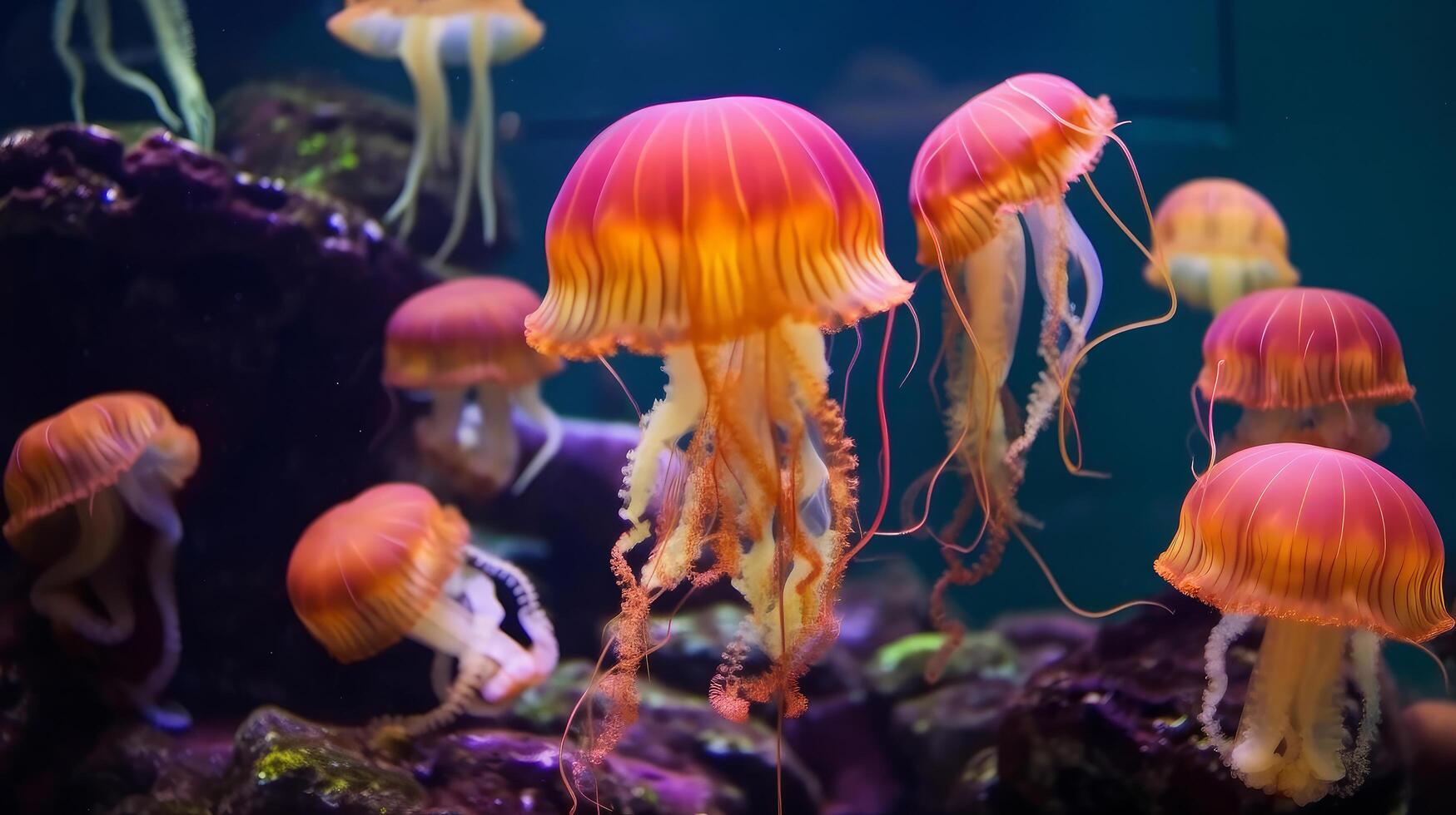 Natural Jellyfish background. Illustration photo