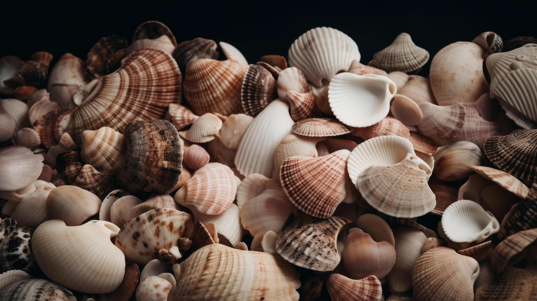 Natural shells background. Illustration photo