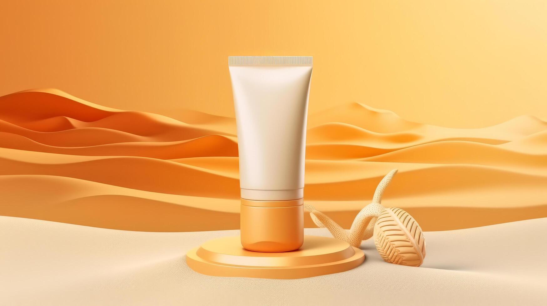 Sunscreen on the beach Illustration photo