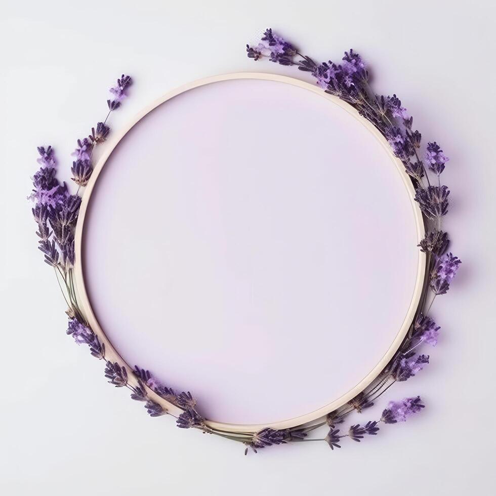 Lavender circle frame. Illustration photo