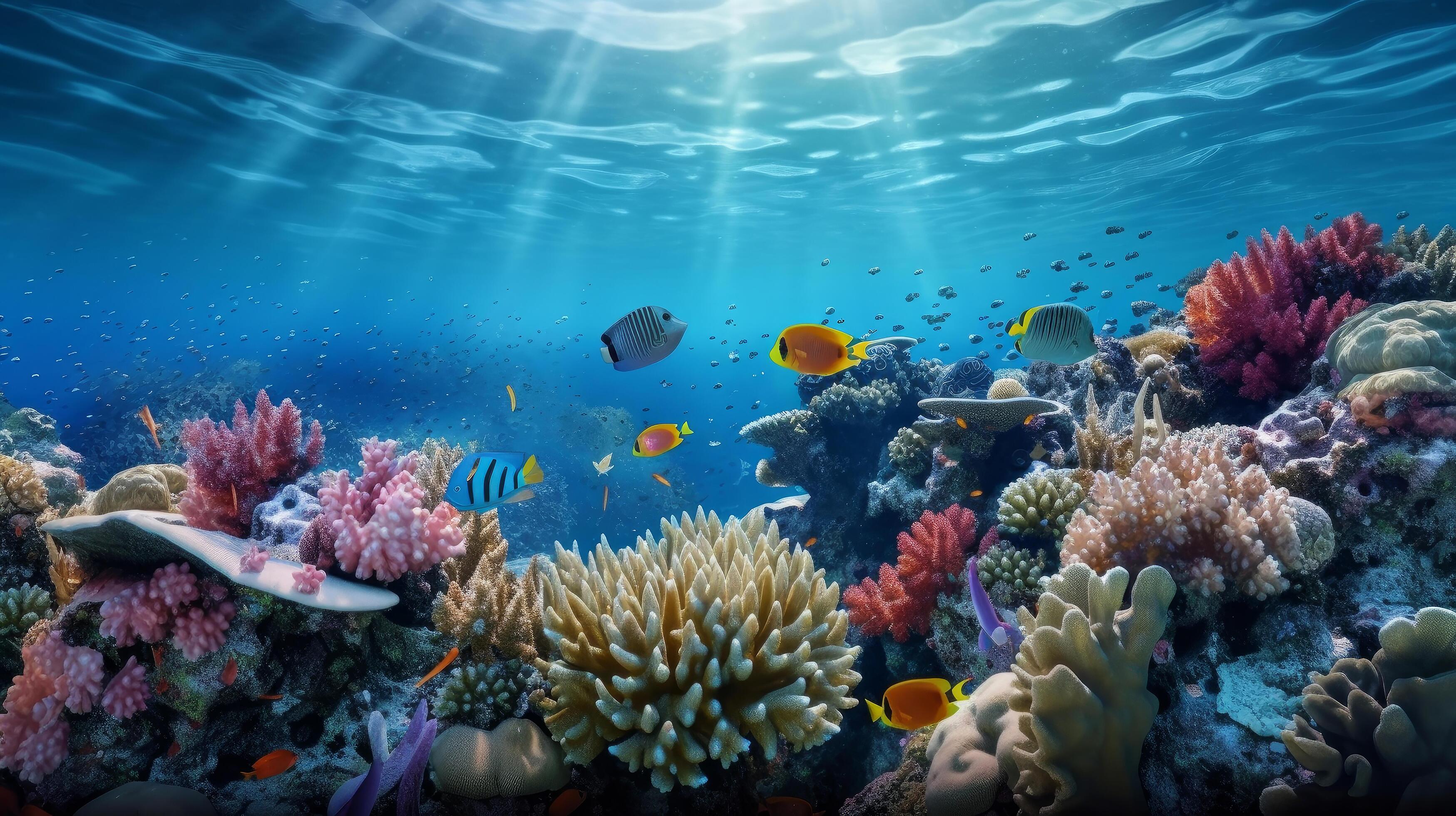 Coral reef background. Illustration AI Generative 22337509 Stock Photo ...