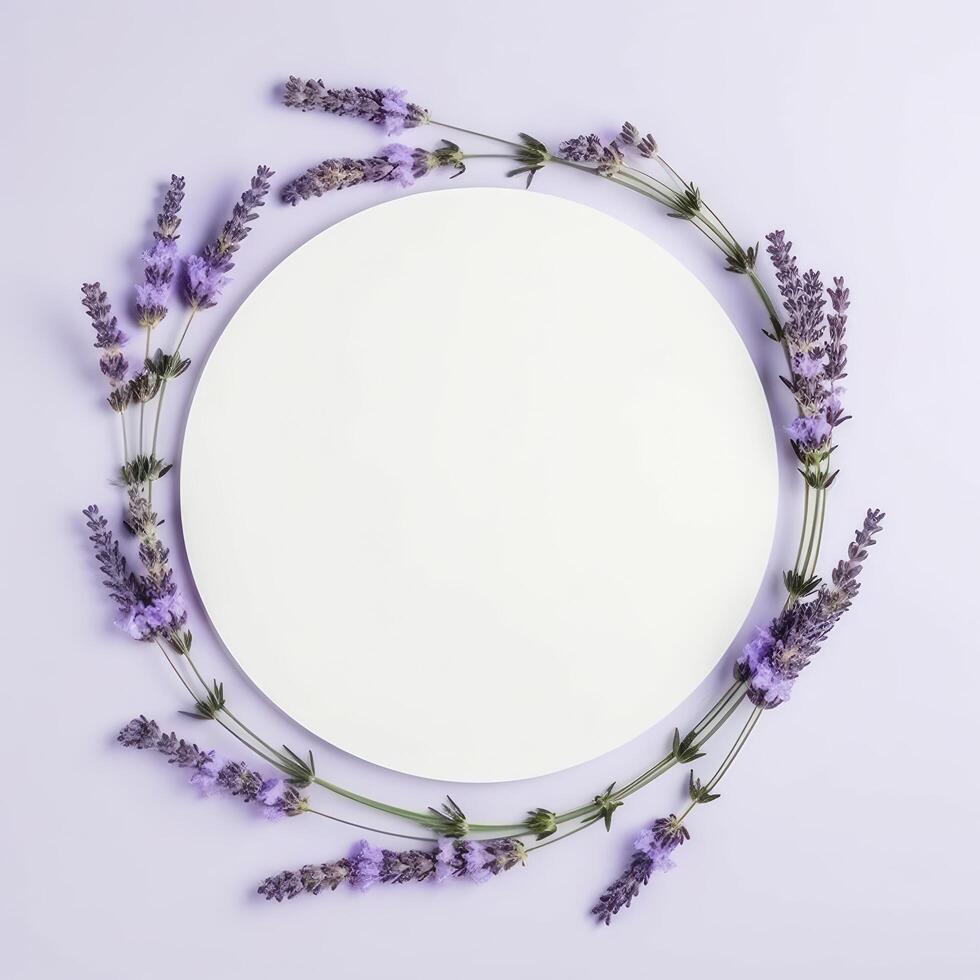 Lavender circle frame. Illustration photo