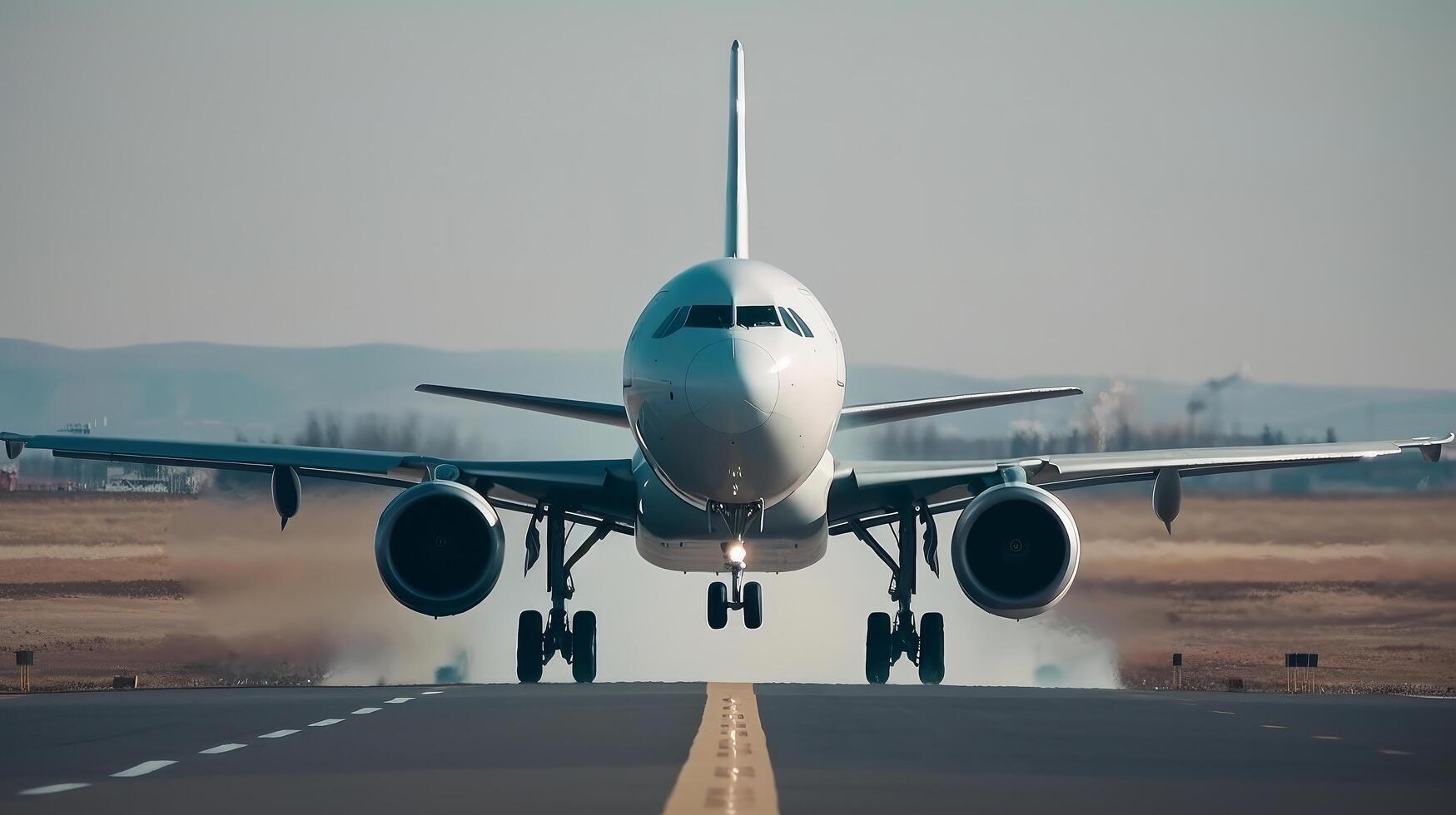 Plane on the runway. Illustration photo