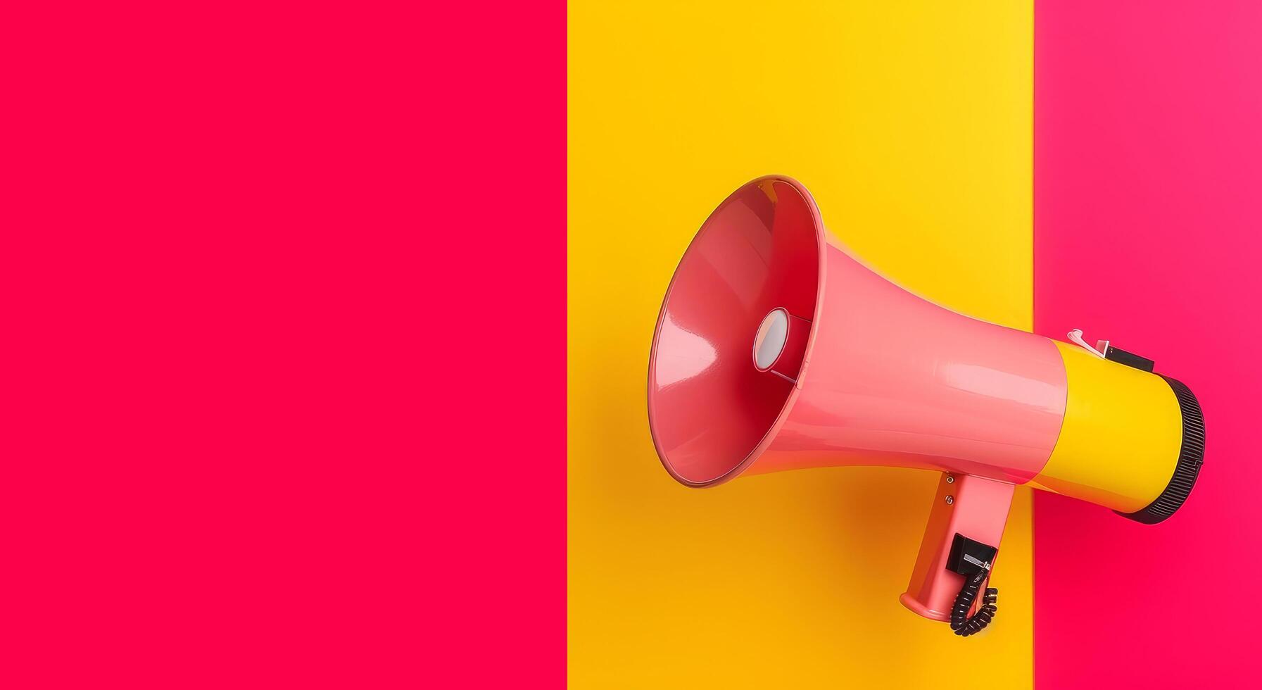 Megaphone on vivid background. Illustration photo