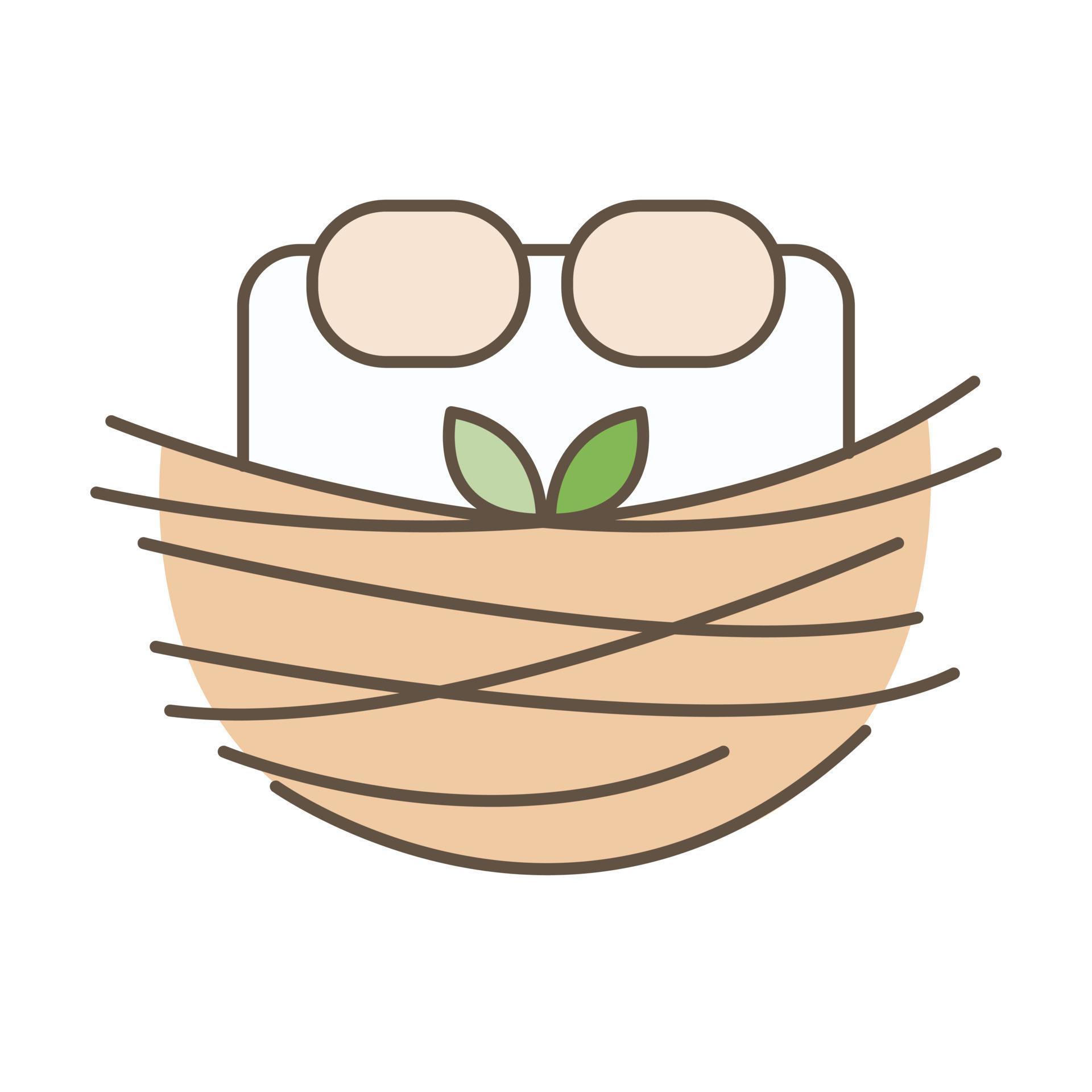 Bed and nest vector icon design. Colorful nest symbol icon. Flat icon