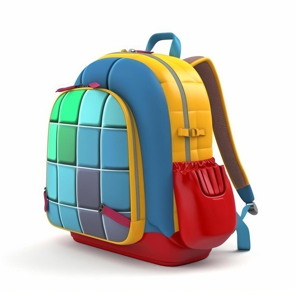 School backpack isolated. Illustration photo