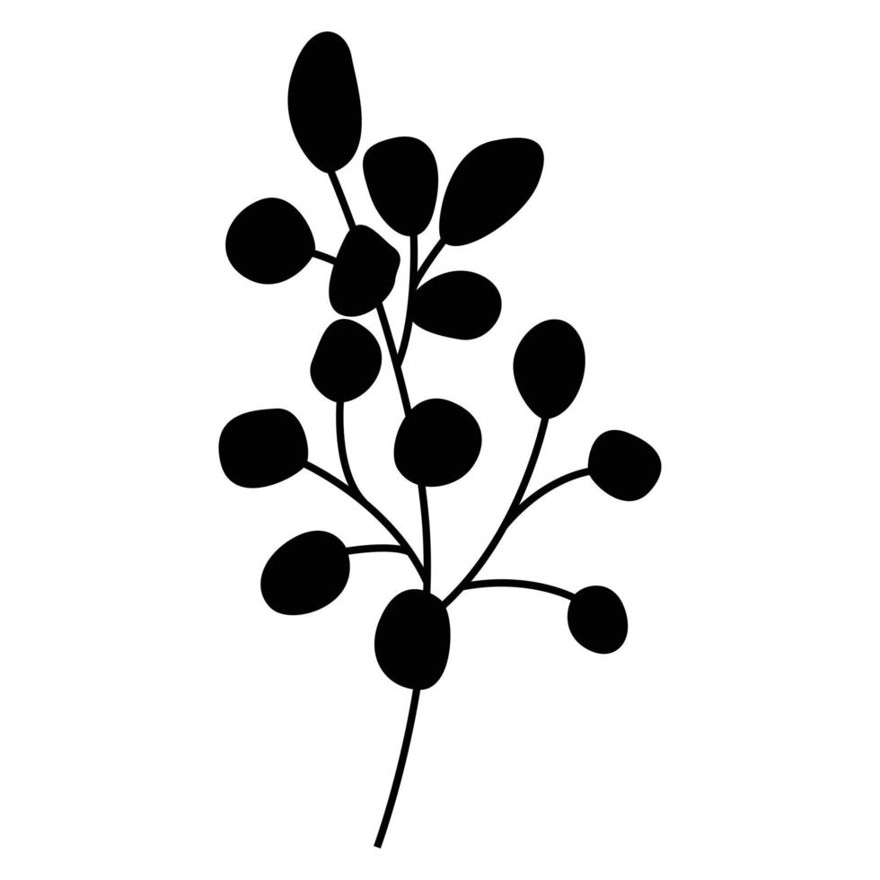 Floral branch vector icon design. Botanical symbol icon. Flat icon.