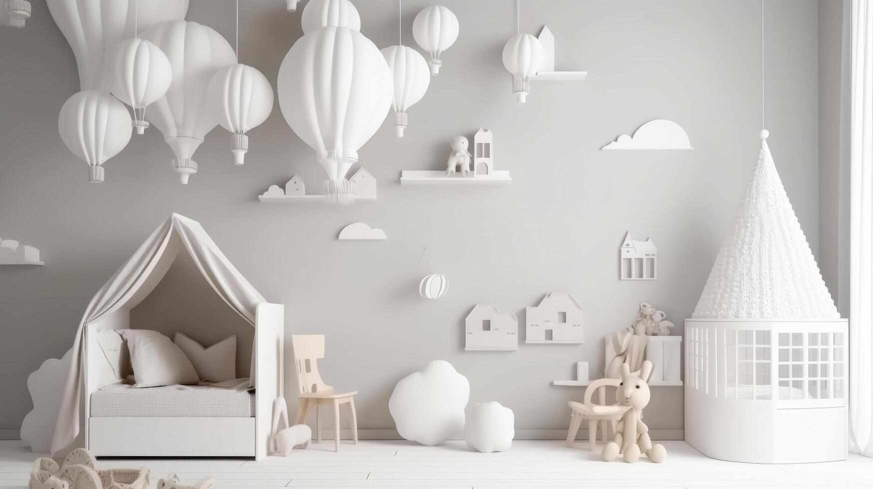 Cute children room. Illustration photo