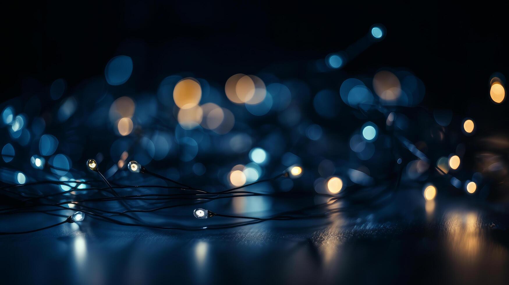 Blue bokeh lights background. Illustration photo