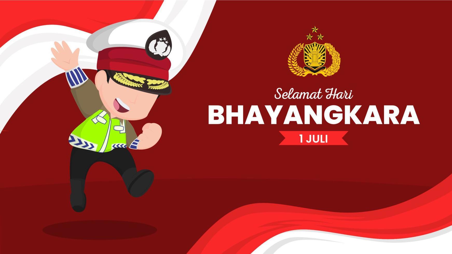 Bhayangkara Day banner vector