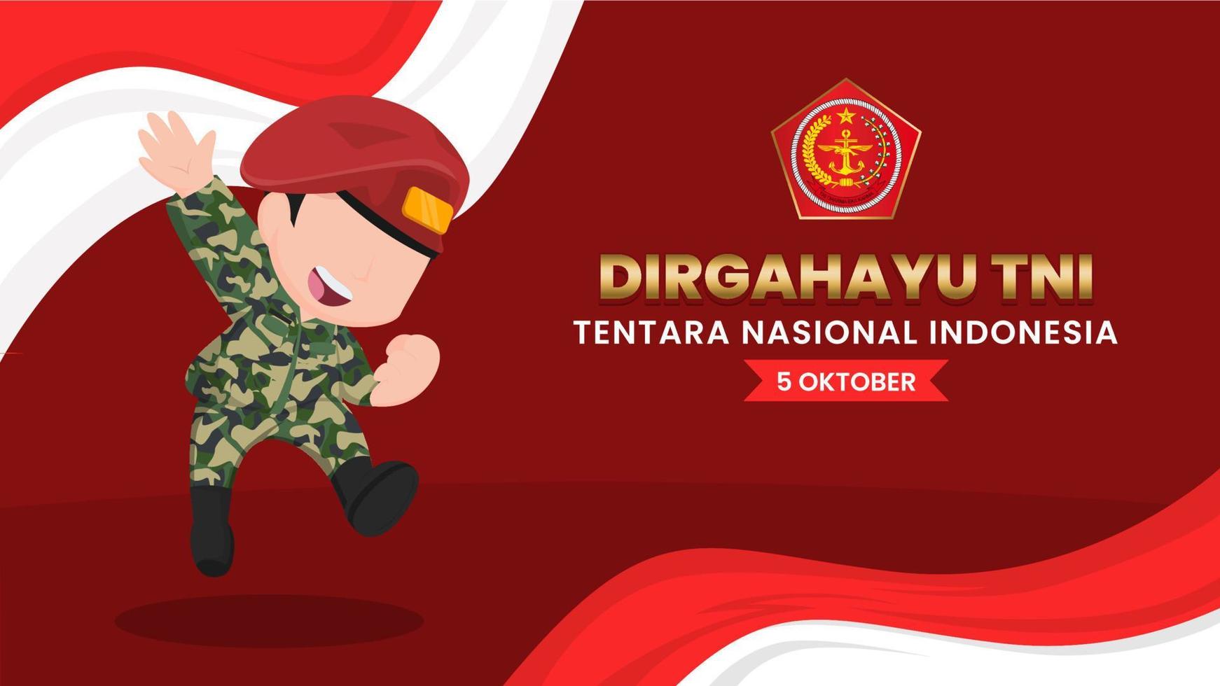 Dirgahayu TNI Day banner vector