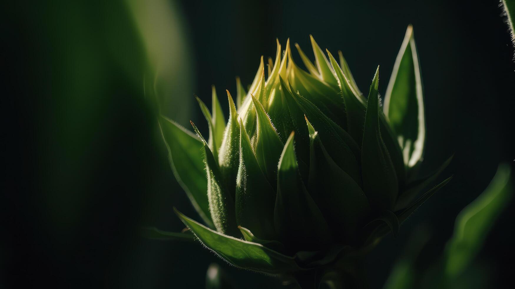 Sunflower bud. Illustration photo