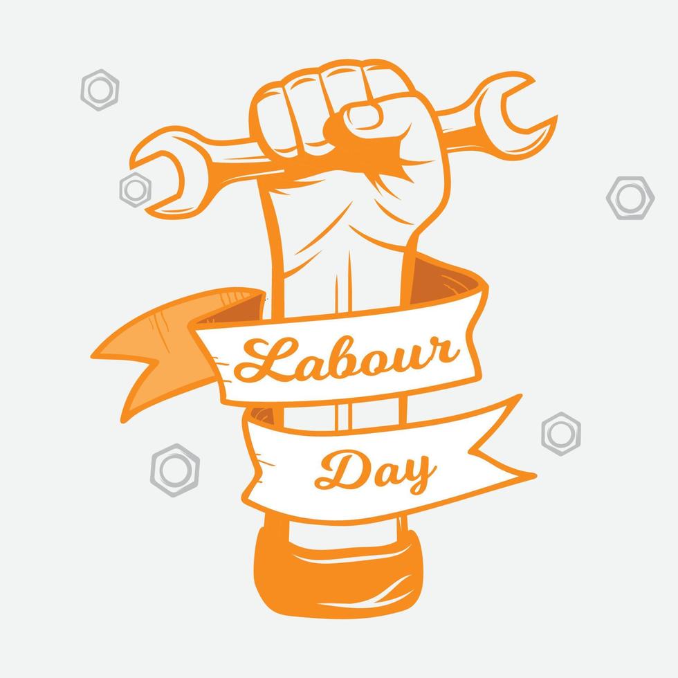 Labour day 1st May wrench in the hand Vector