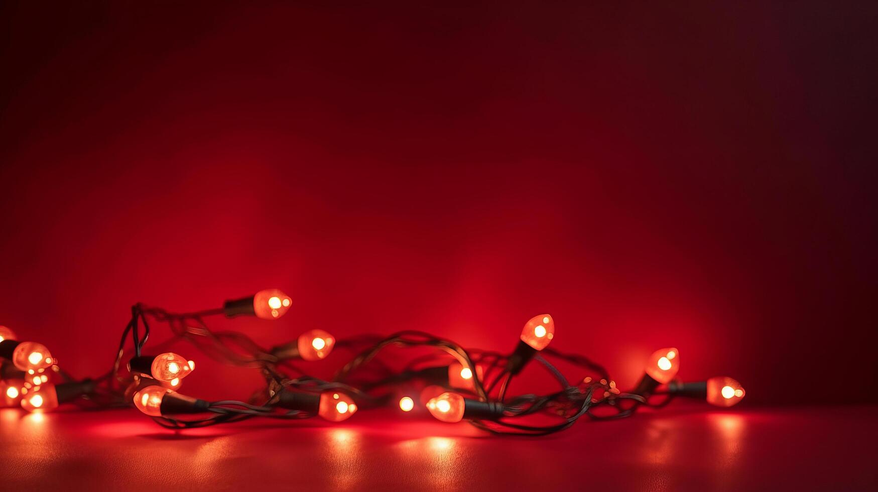 Red Background with christmas lights Illustration photo