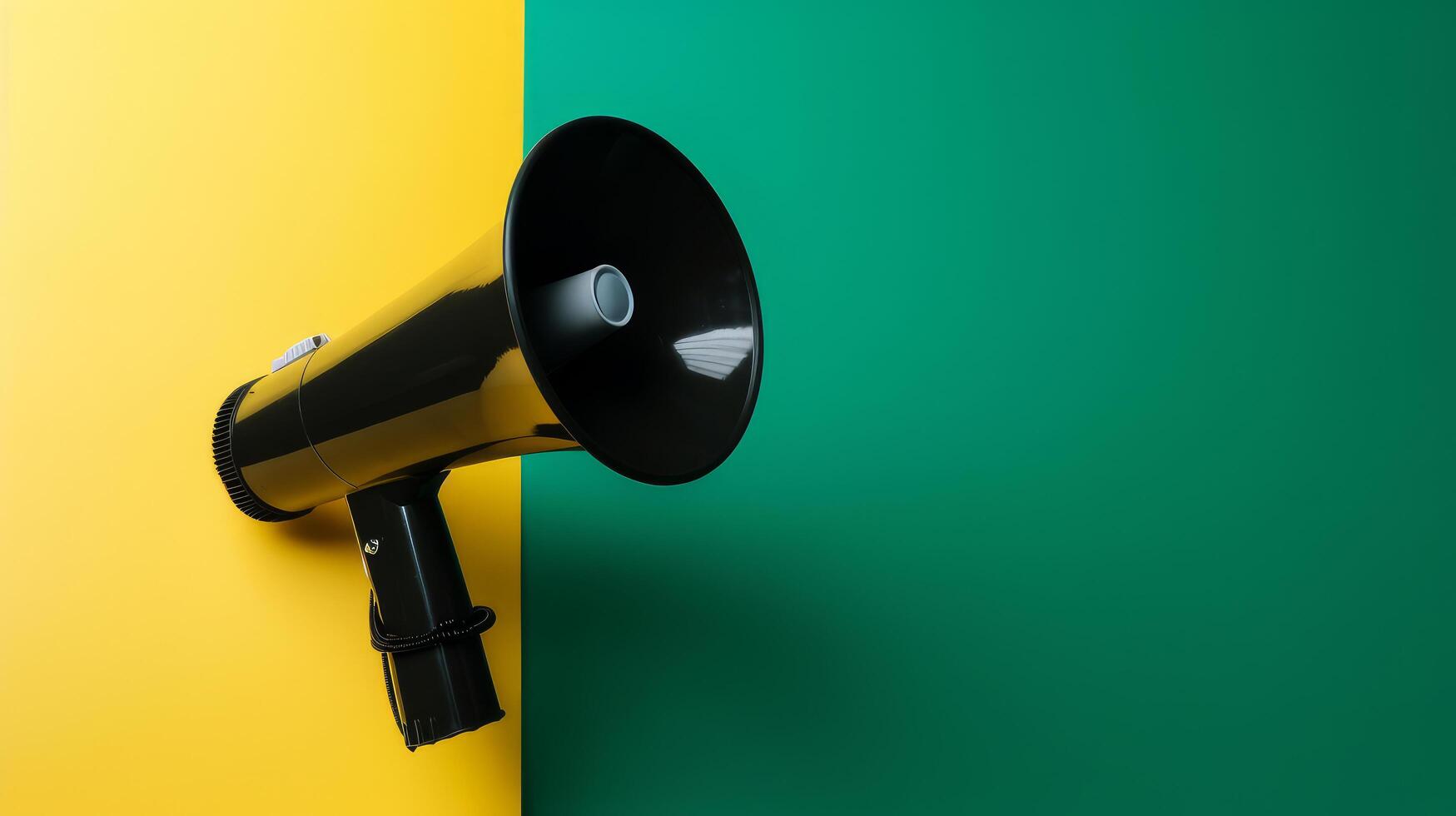 Megaphone on vivid background. Illustration photo