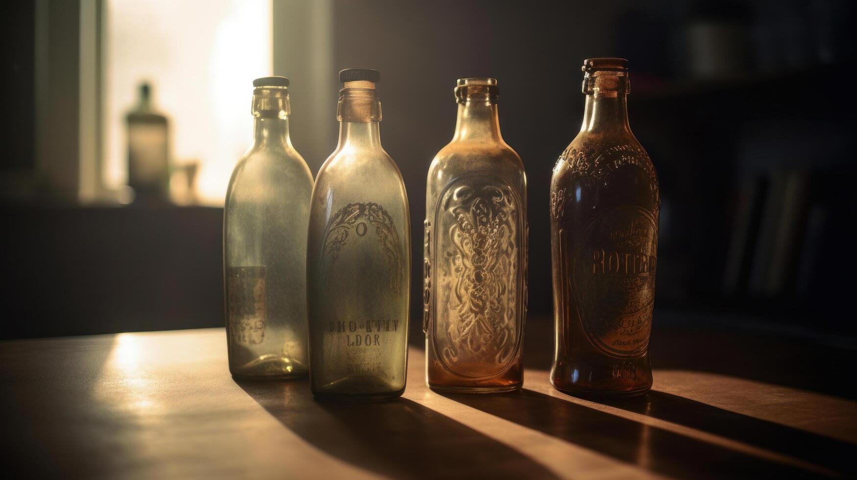 Vintage bottles collection. Illustration photo