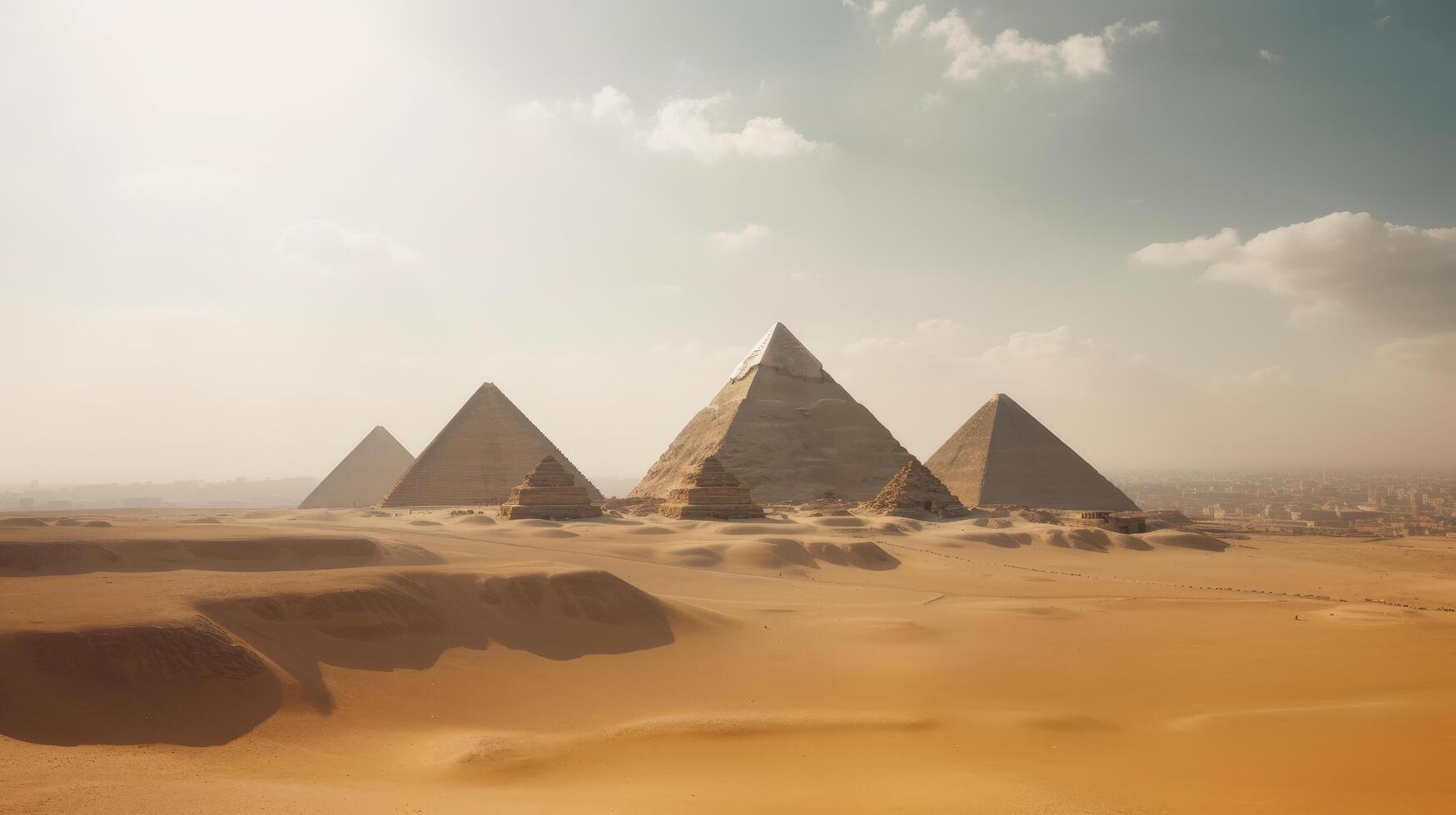 Egyptian pyramids background Illustration photo