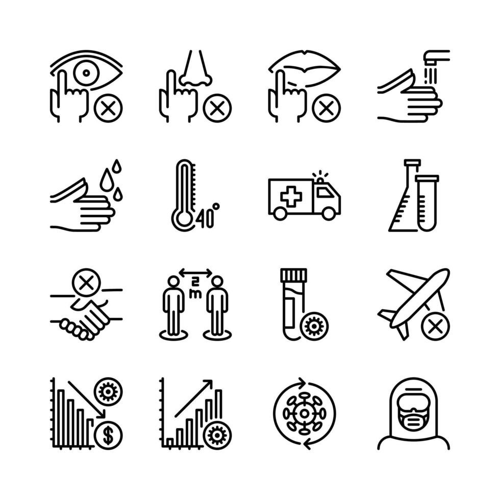 simple set of coronavirus icons vector illustration. perfect for any purposes
