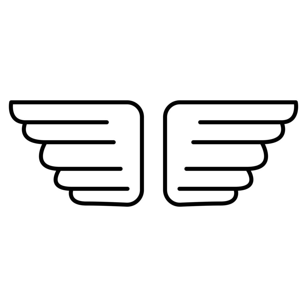 Wings vector icon design. Geometric wings flat icon.