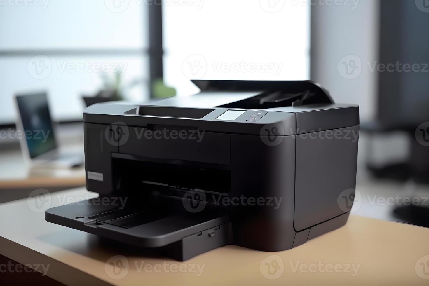 Modern printer copier scanner printer in office table business printer photo