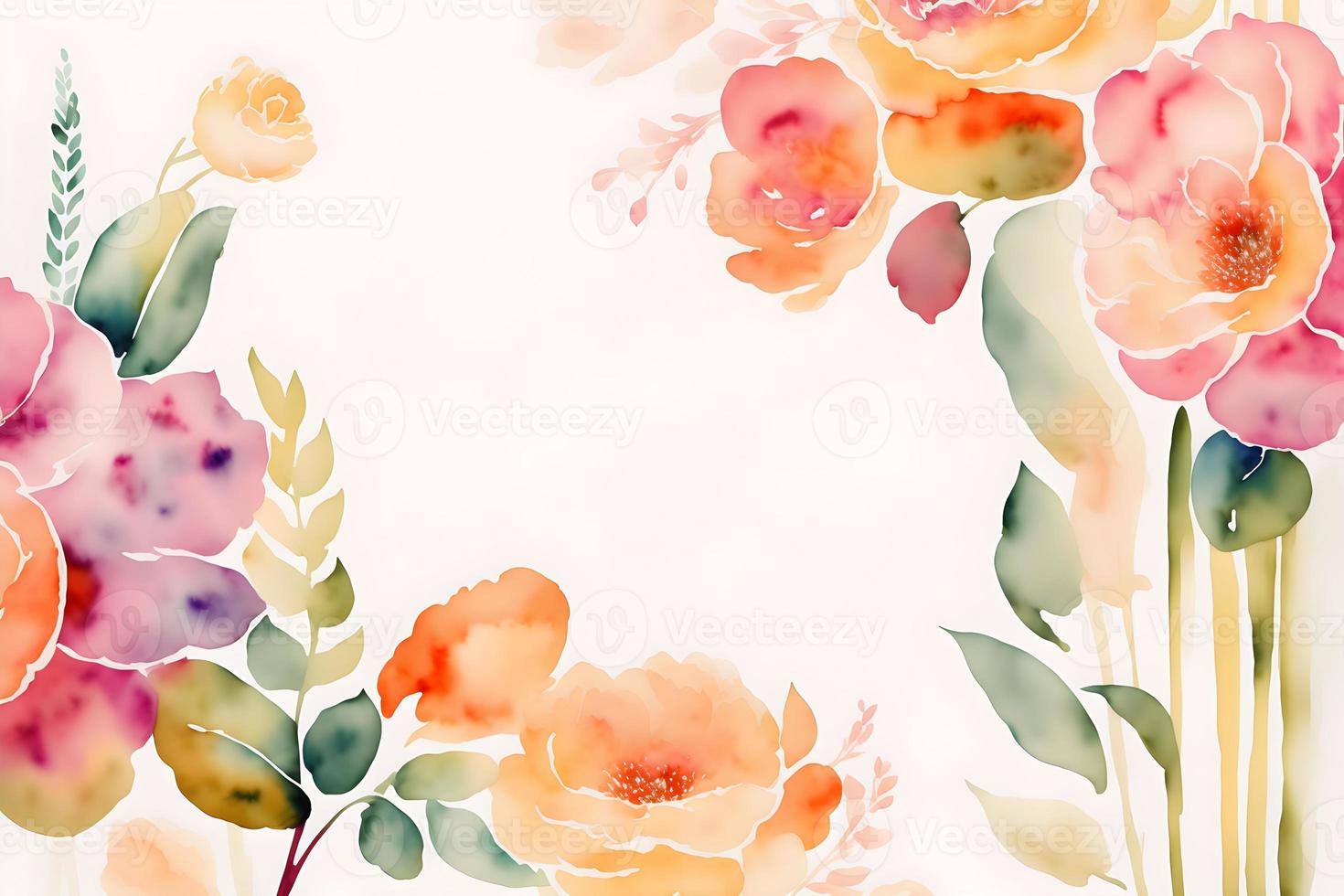 Colorful background illustration with water colors from the spring, mothers day and valentines season copy space photo