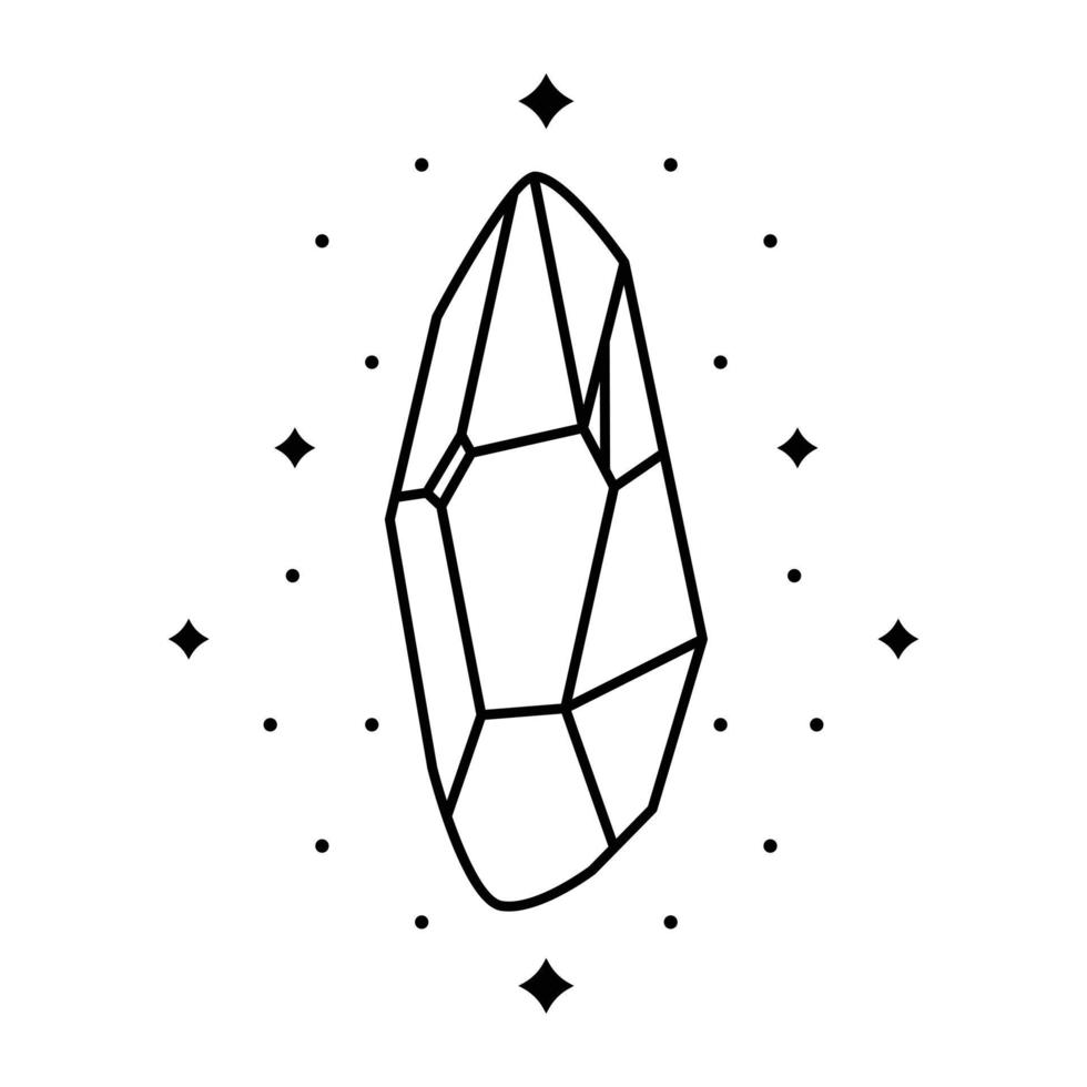 Crystal vector icon design. Esoteric crystals flat icon.