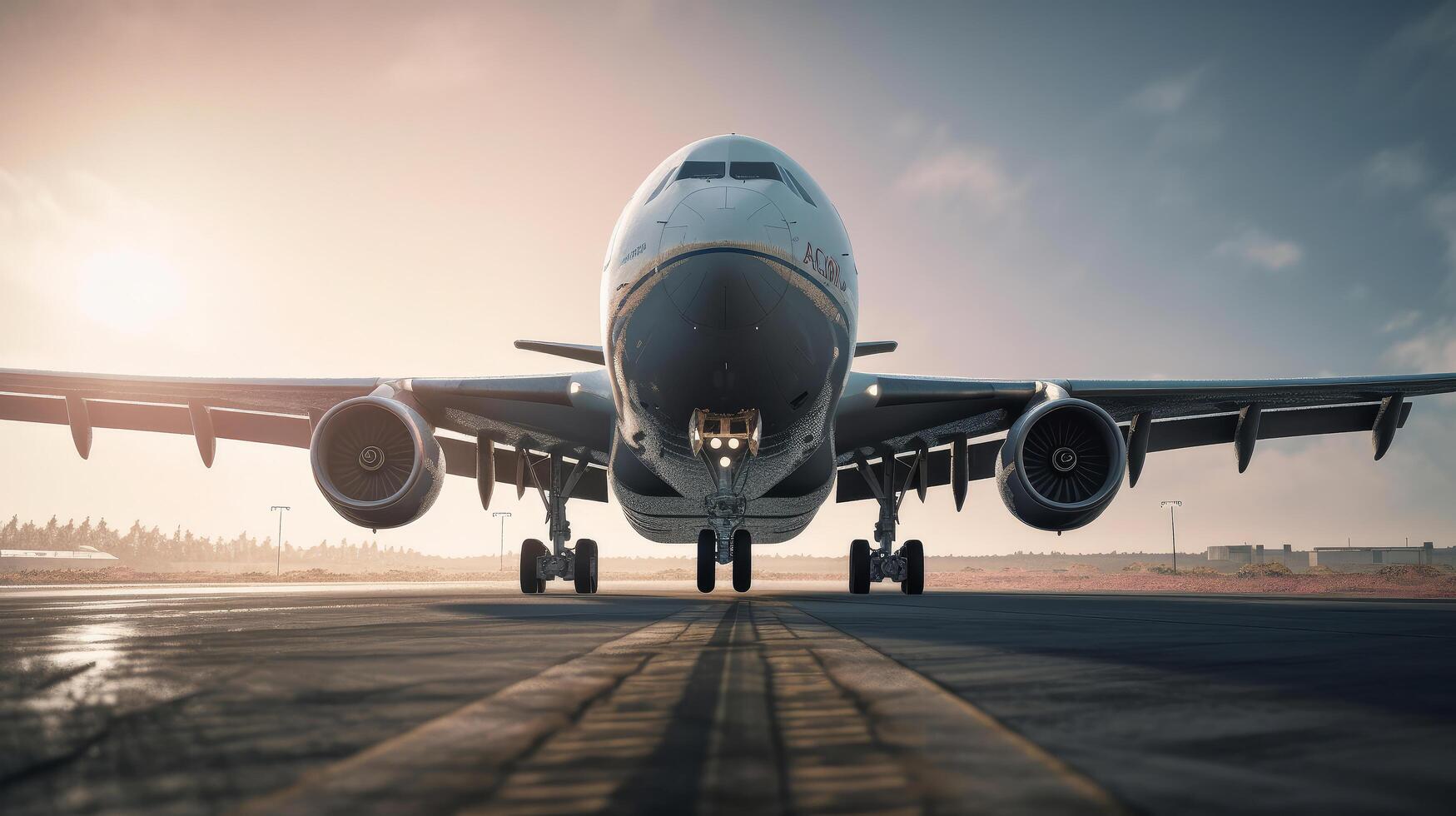 Plane on the runway. Illustration photo