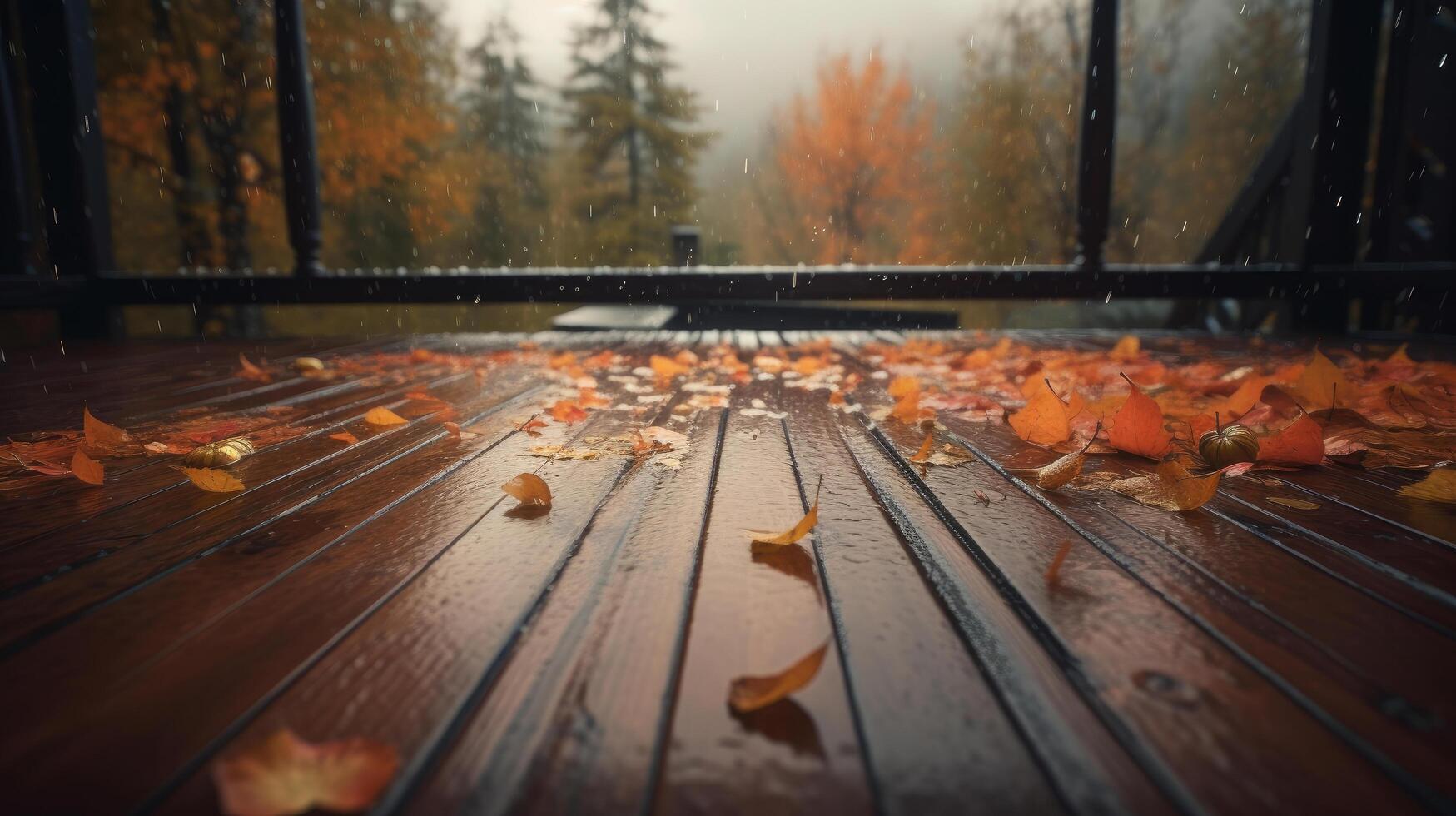Autumn rainy background. Illustration photo
