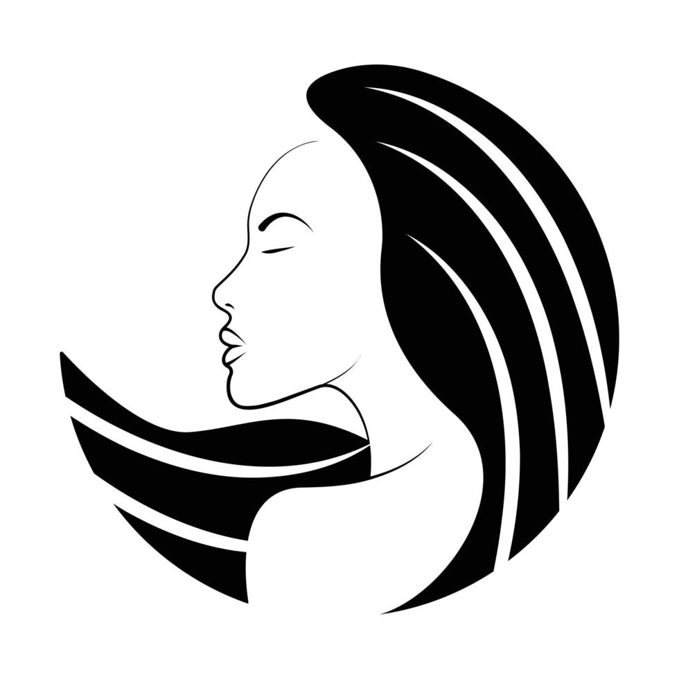 mujer cara vector icono diseño. plano icono para belleza industria.