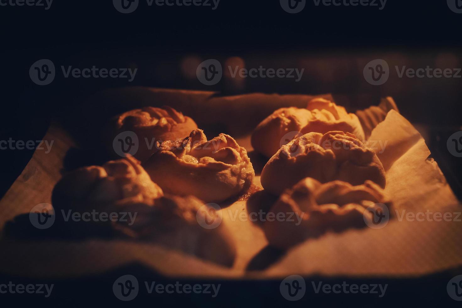 Homemade pastry being baked in the oven photo