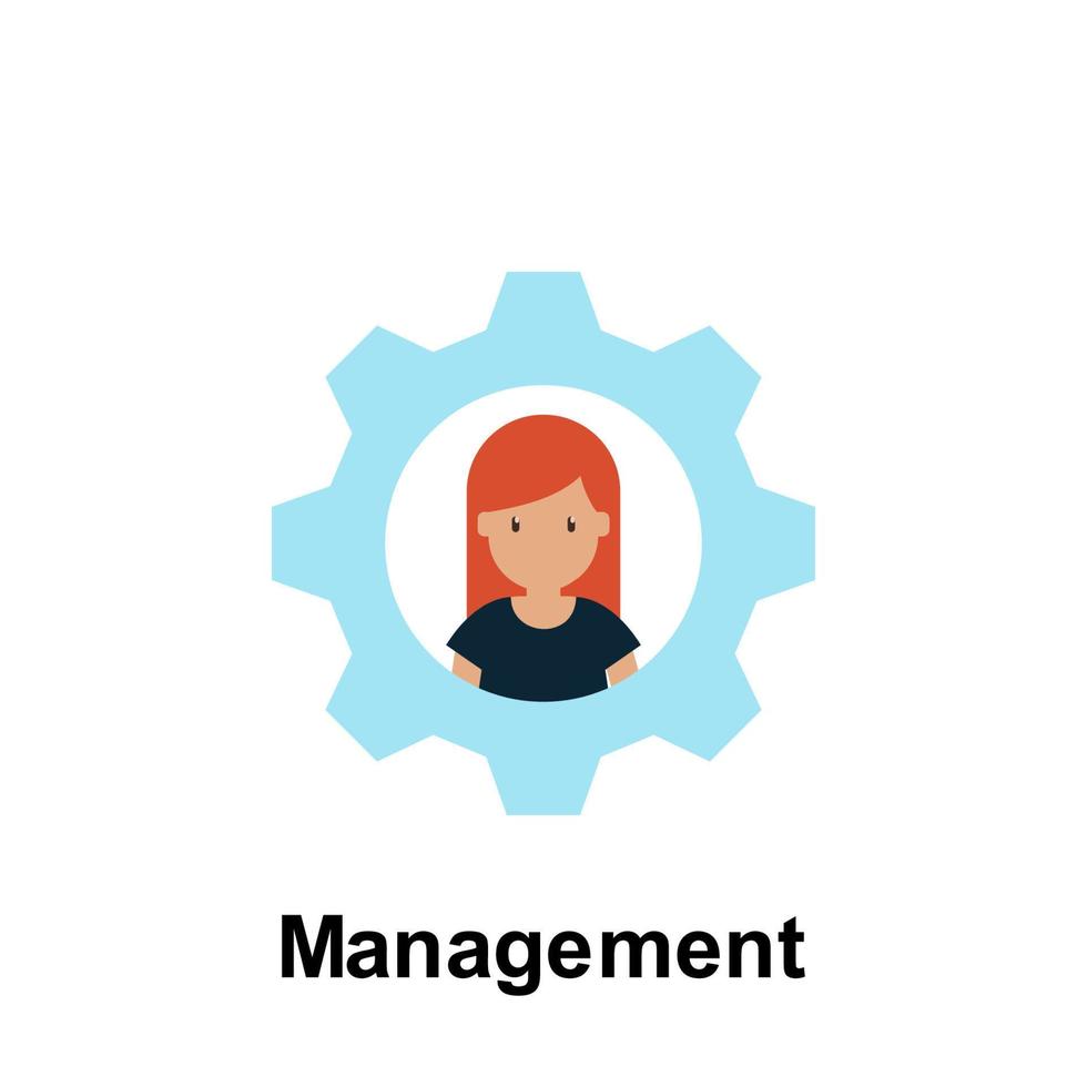 Management color vector icon