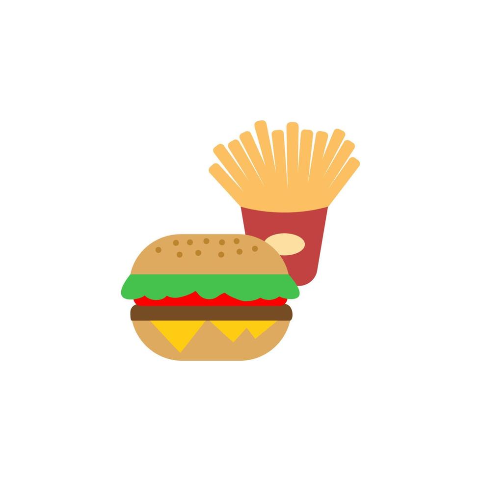 alimento, hamburguesa vector icono