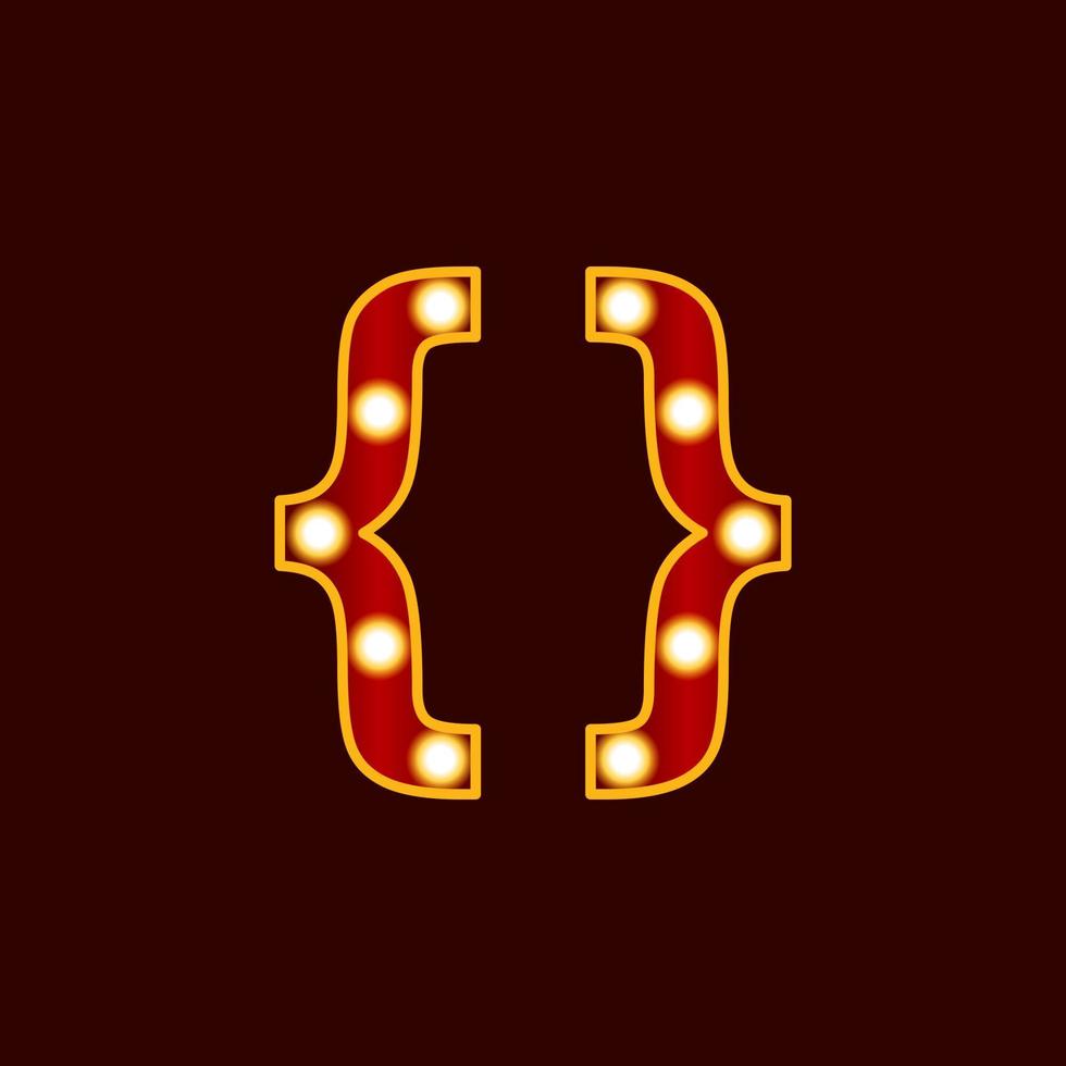parentheses with bulb vector icon