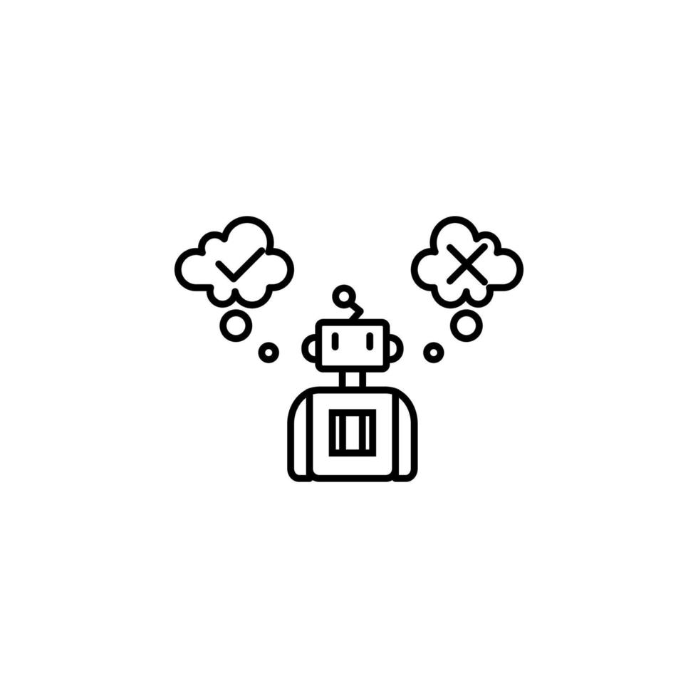 Artificial decision intelligence concept line vector icon