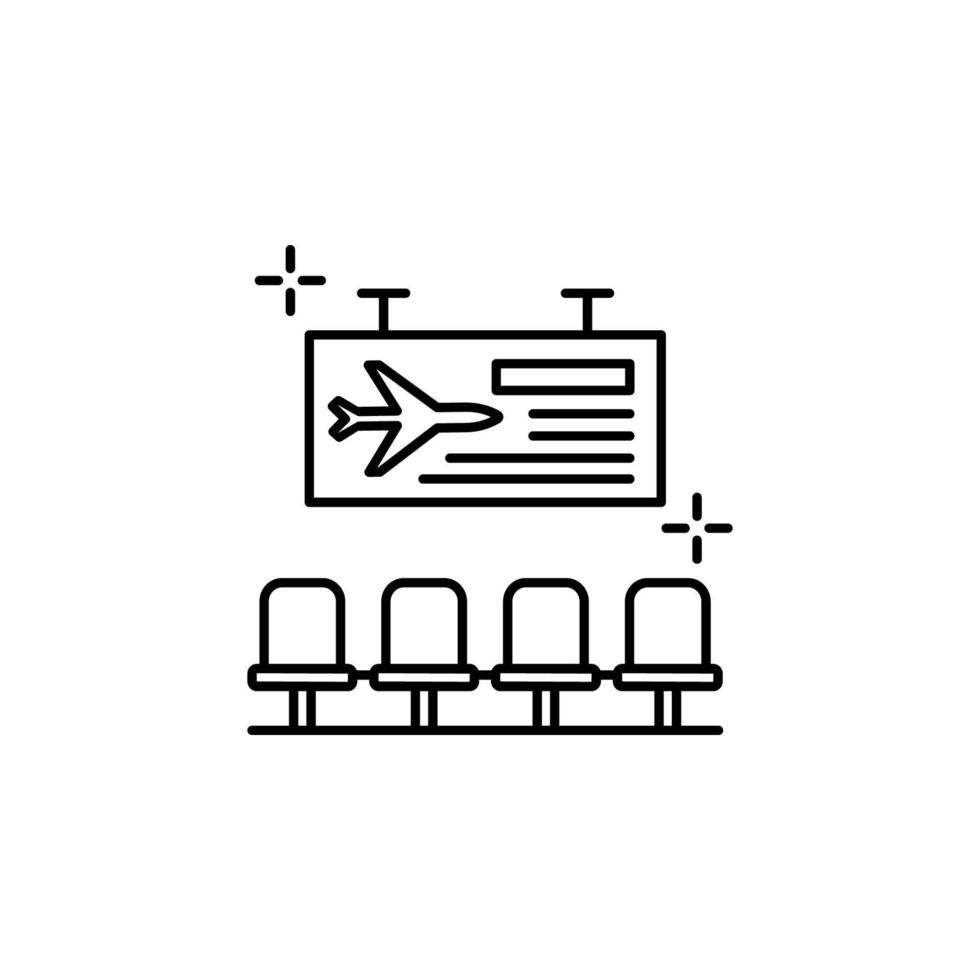 Terminal, signboard, airport vector icon