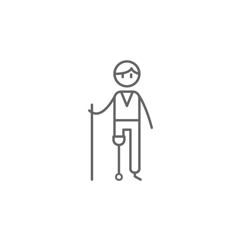 Prosthesis, physiotherapy, man vector icon