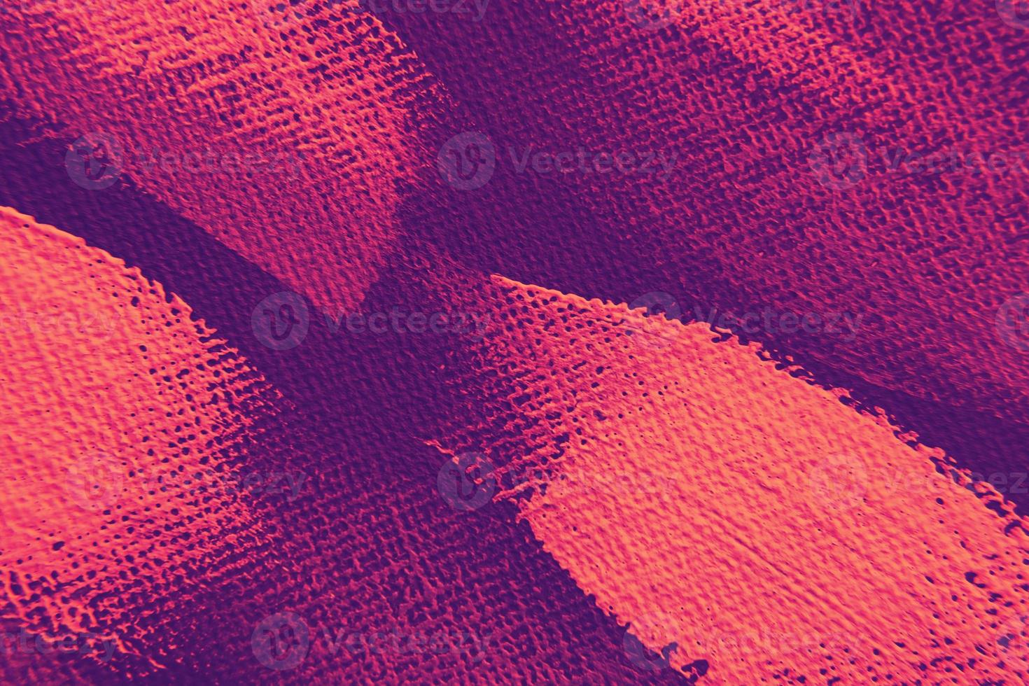 bright pink orange random paint strokes on magenta purple canvas for vivid artistic abstract background photo