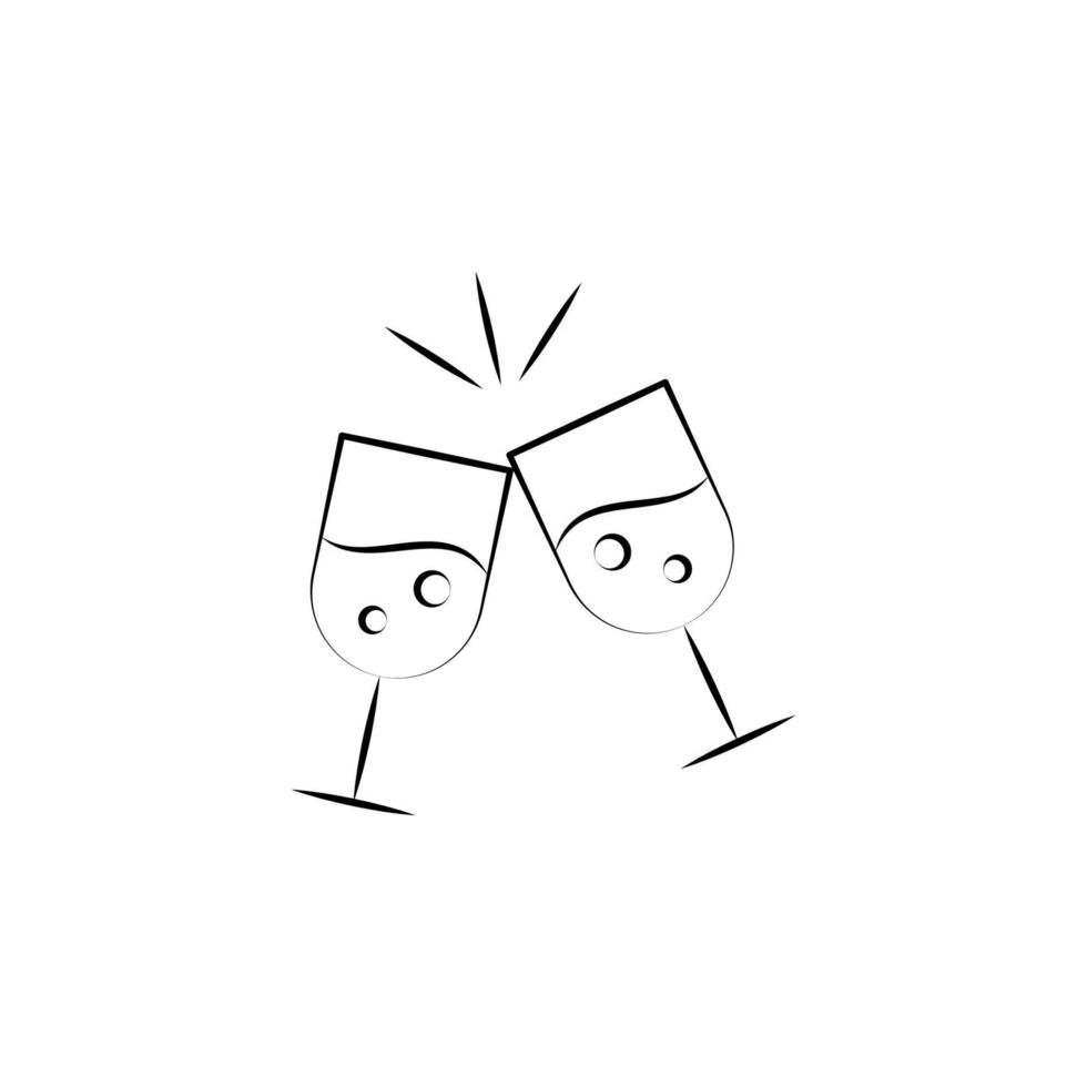 glasses wine vector icon