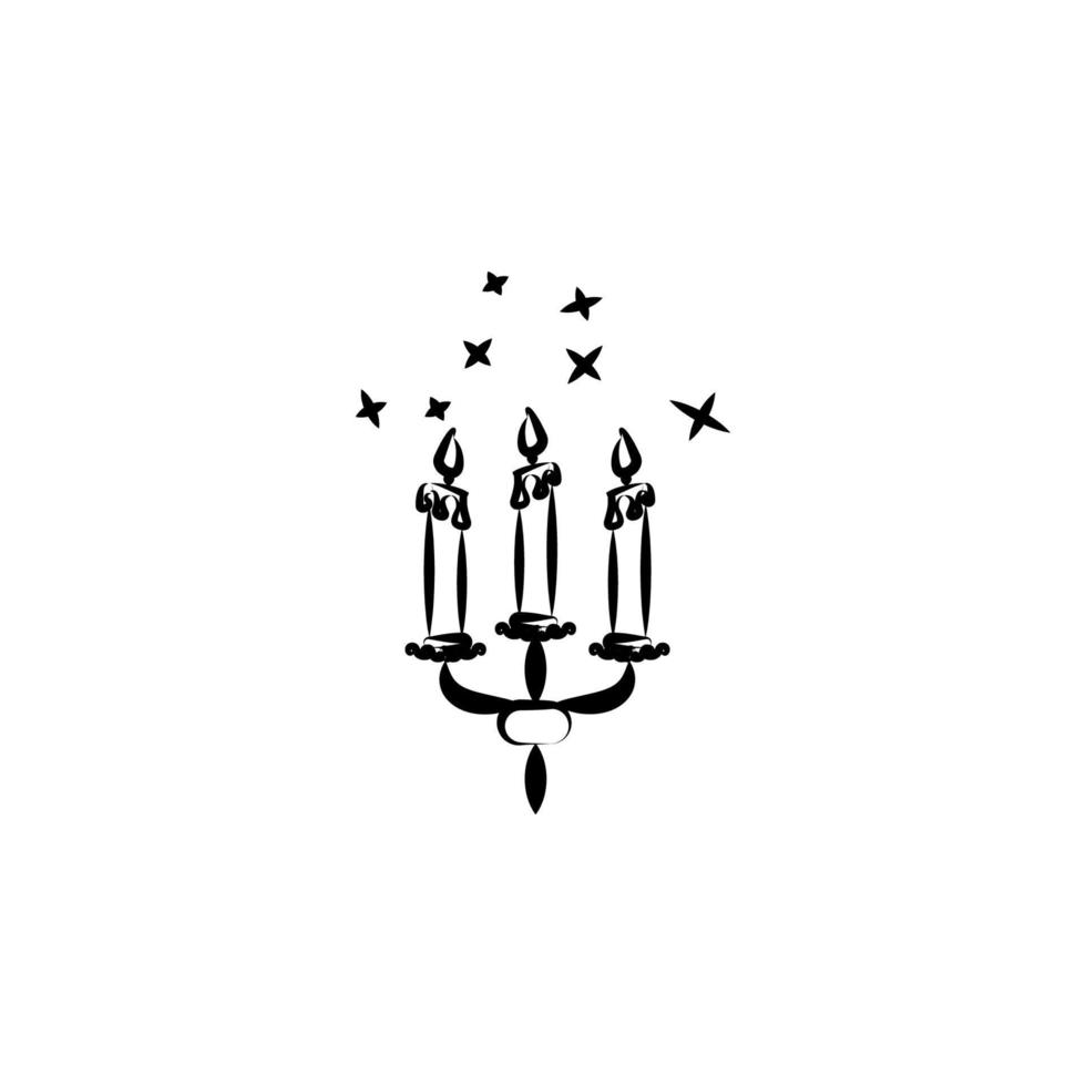 wedding candles sketch vector icon