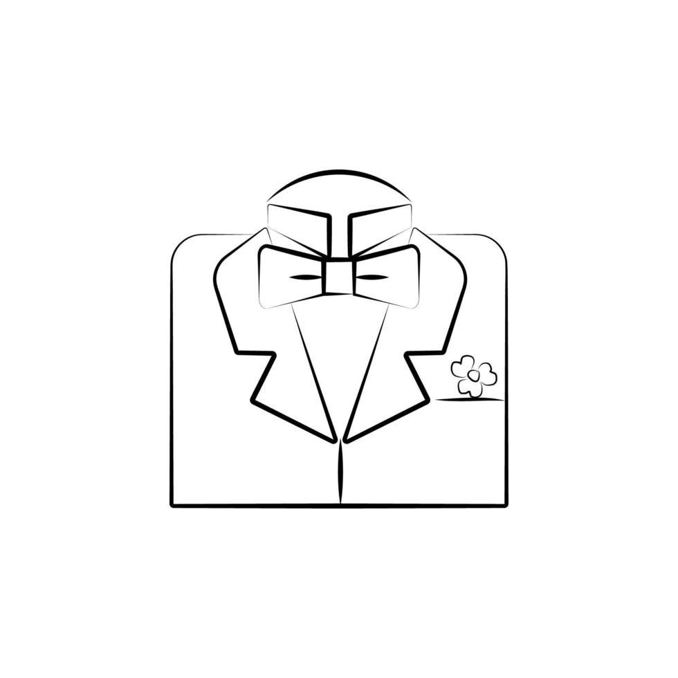 grooms suit sketch vector icon