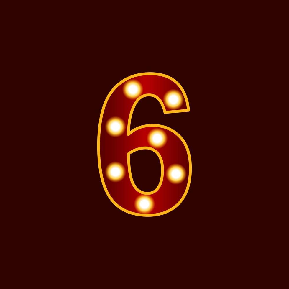 7 number with bulb vector icon