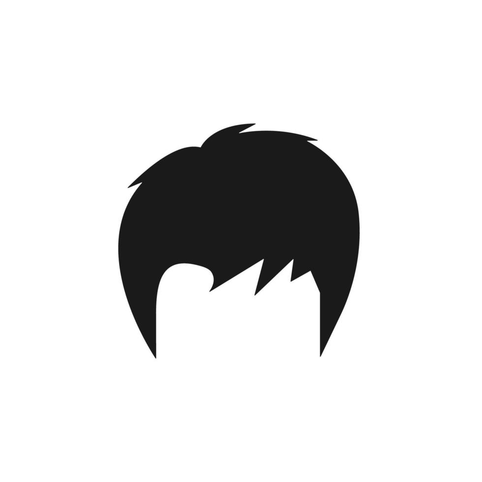 hair, woman, haircut, long fringes vector icon