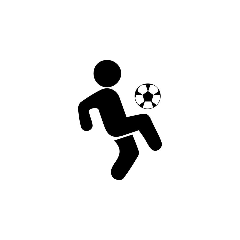 fútbol jugador con pelota vector icono