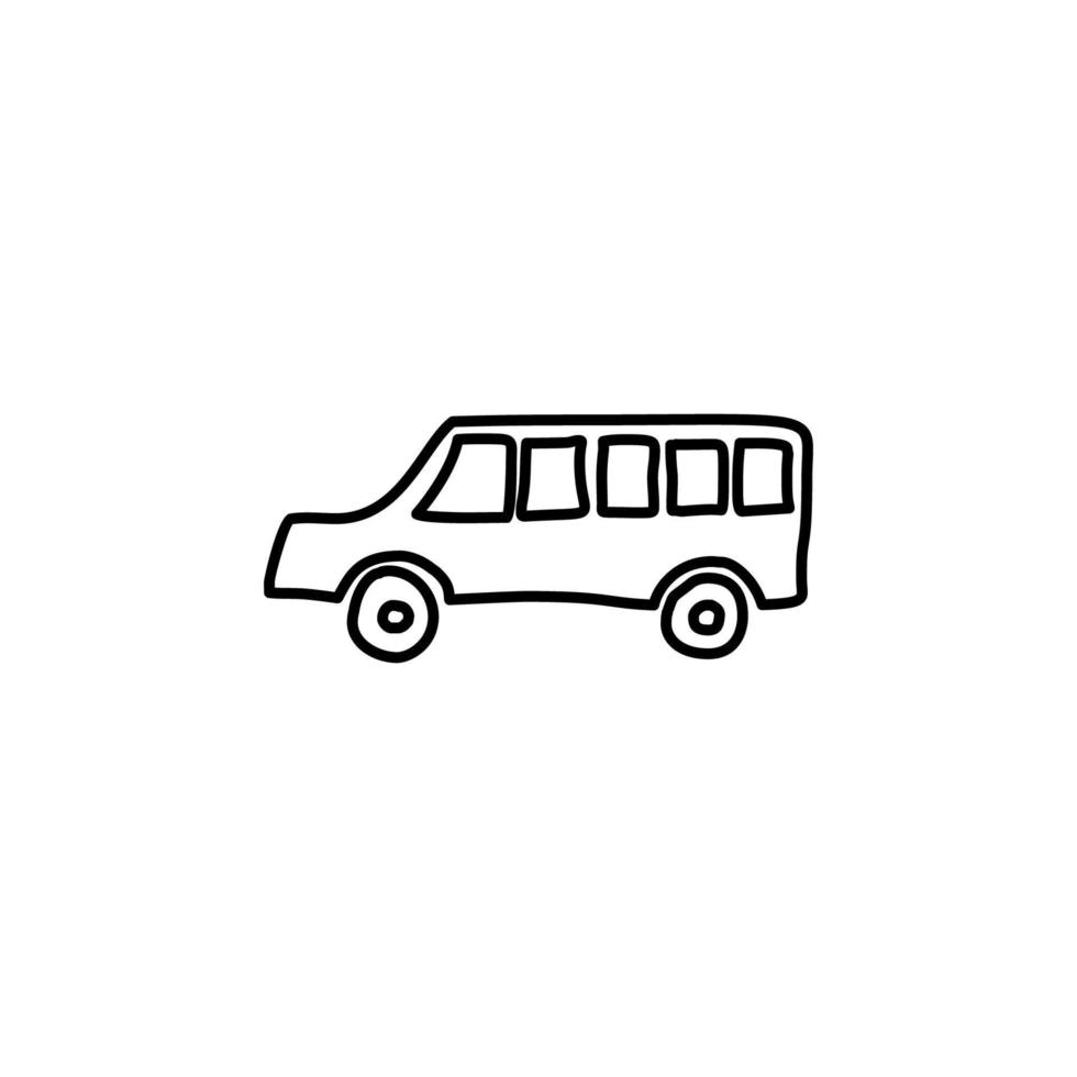 school bus sketch vector icon