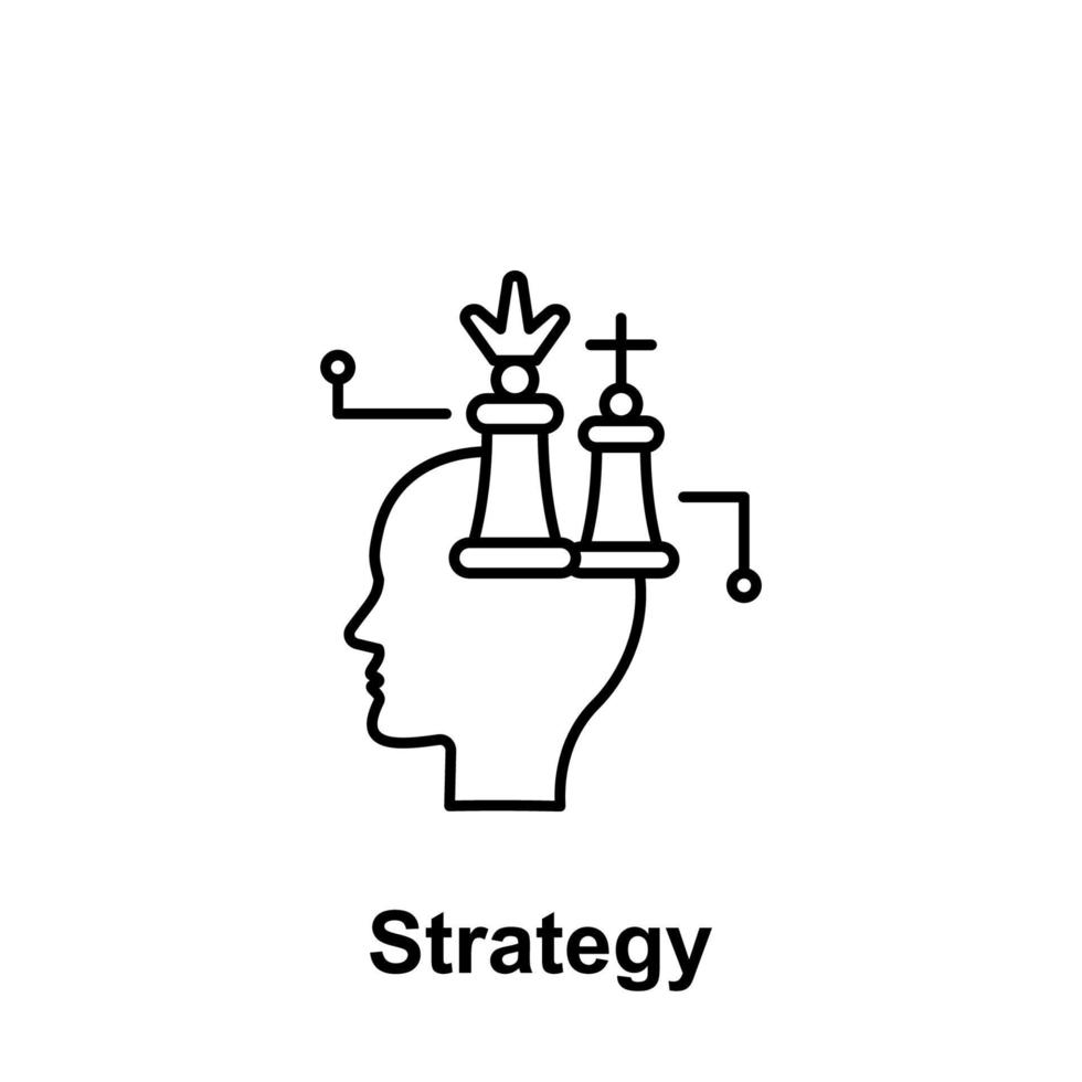 Chess, marketing, brain vector icon