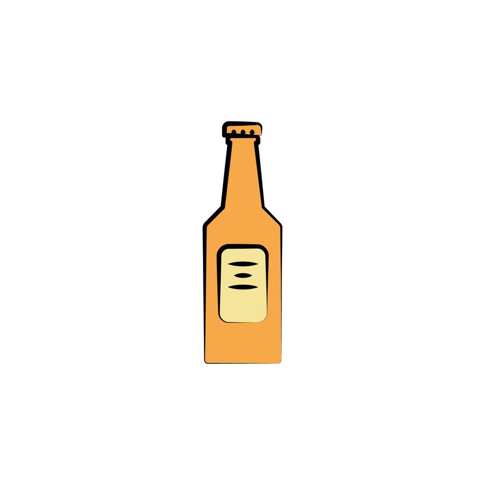 bottle of beer colored sketch style vector icon