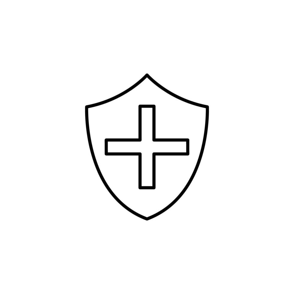 Shield probiotic concept line vector icon